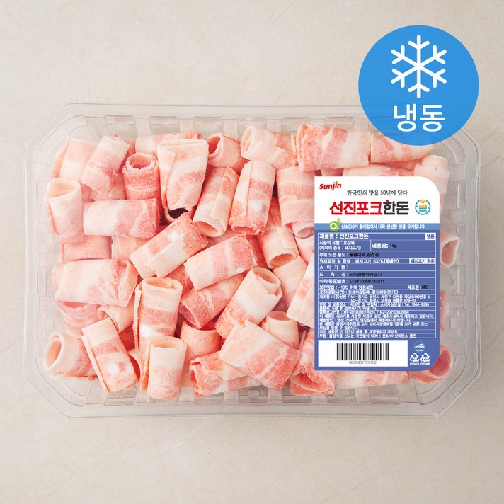 선진포크 한돈 대패 삼겹살 냉동, 1kg, 1개