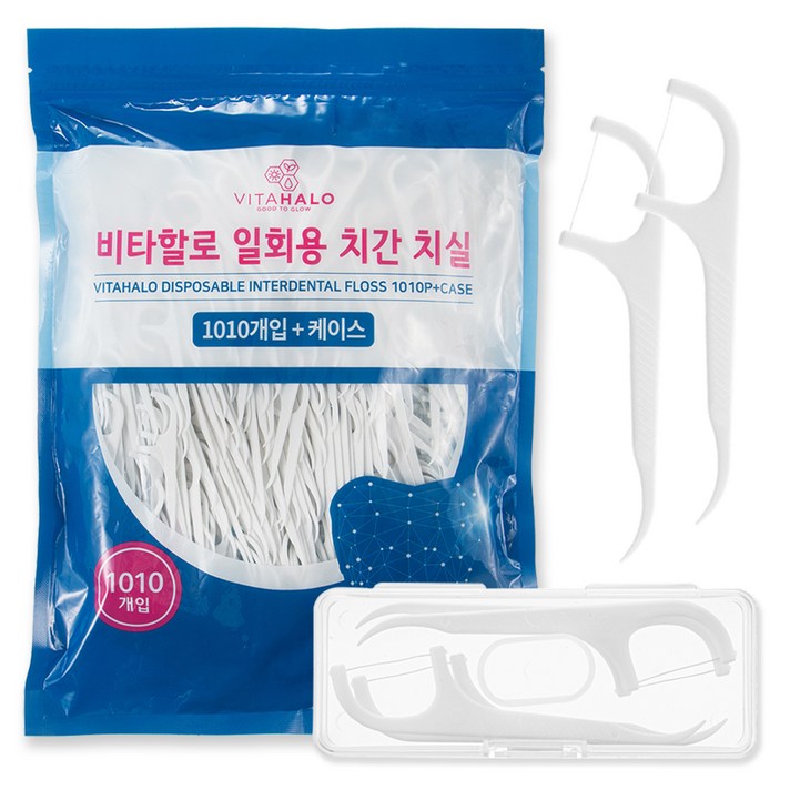 비타할로 일회용 치실 + 케이스, 1개, 1010개입