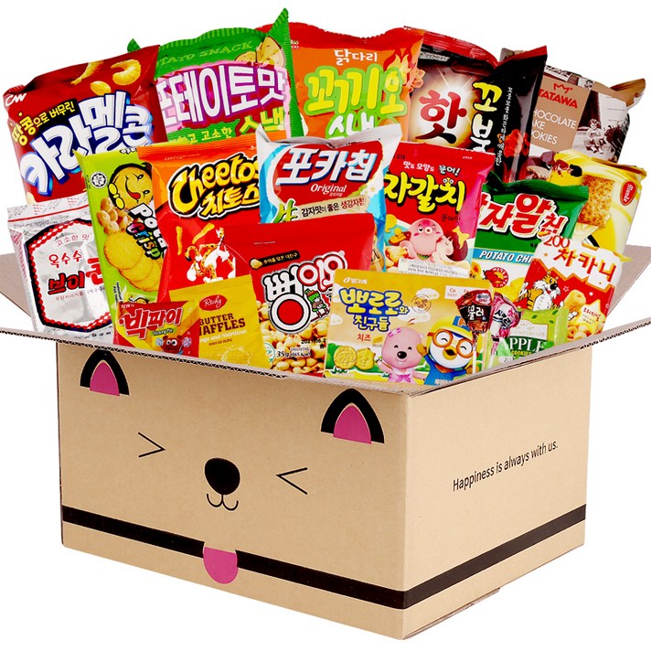 빼꼼냥 간식 과자세트 랜덤발송, 과자 20종, 1세트