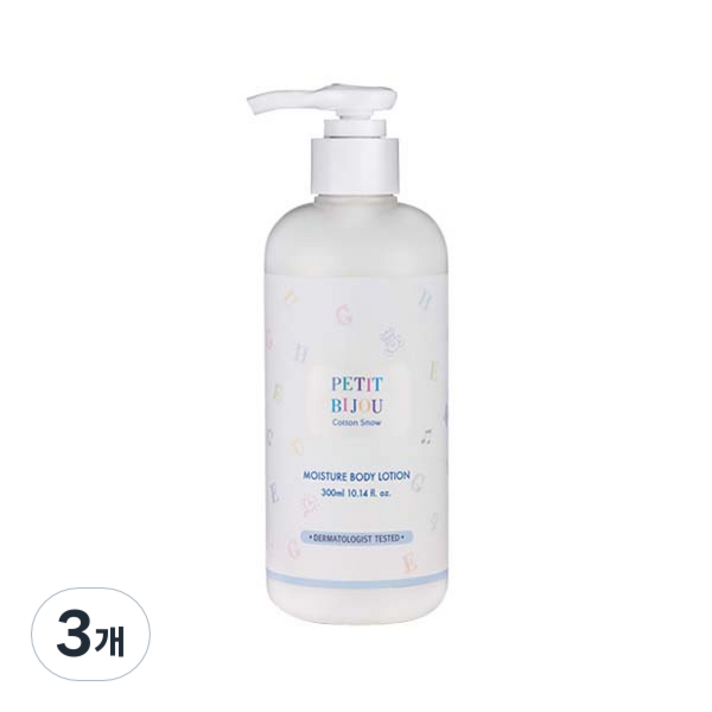  에뛰드하우스 쁘띠비쥬 코튼스노우 모이스춰 바디로션 베이비파우더향, 3개, 300ml 