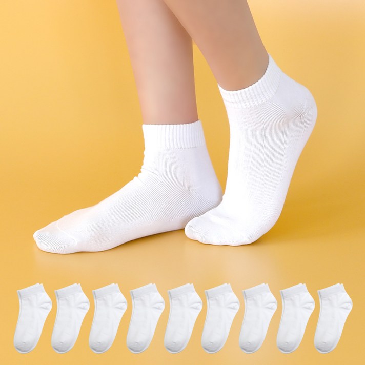 이지레그 여성용 학생 커버 단목 양말 10켤레