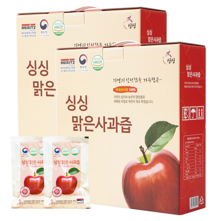 싱싱 맑은 사과즙, 100개입, 100ml
