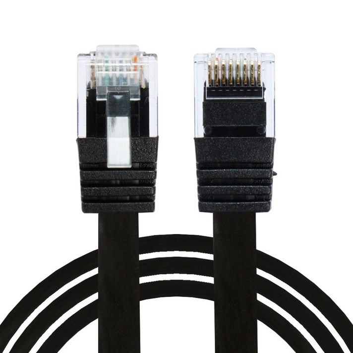 칼론 CAT6 UTP 평면 랜케이블 2m, 블랙, 1개