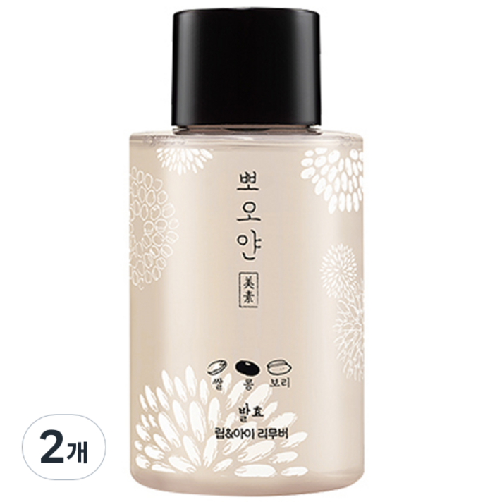  아리따움 뽀오얀 미소 발효 립 앤 아이 리무버, 2개, 120ml 