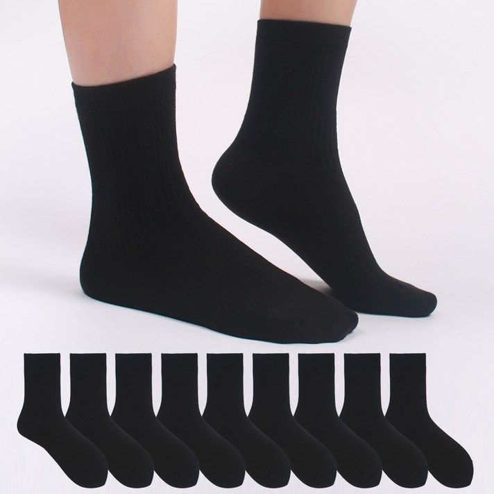 두발로 여성용 스프링 중목 양말 10켤레