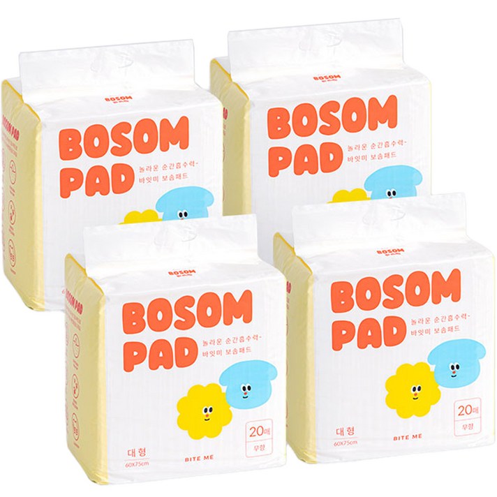 바잇미 보솜 배변패드 무향, 20개입, 4개