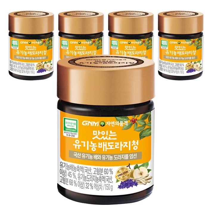 GNM자연의품격 유기농 배도라지청, 150g, 5개
