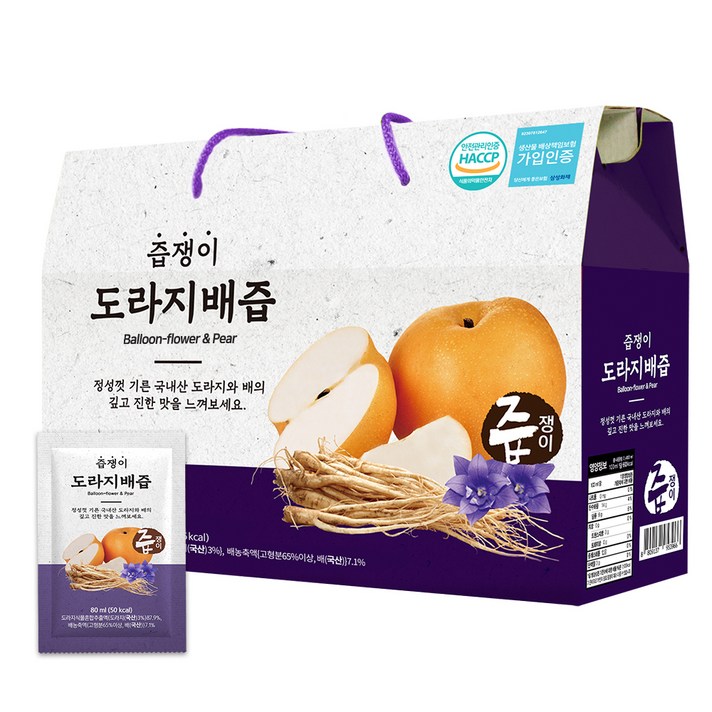 
                                                        즙쟁이 도라지 배즙, 2.4L, 1박스
                                                    