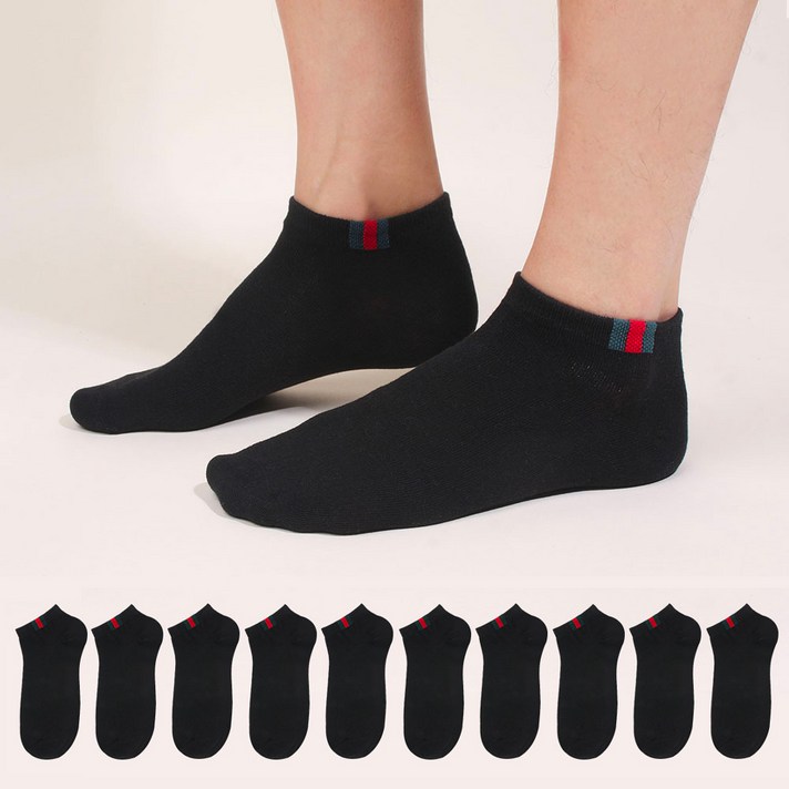 
                                                        두발로 남성용 삼선 스니커즈 양말 10켤레
                                                    