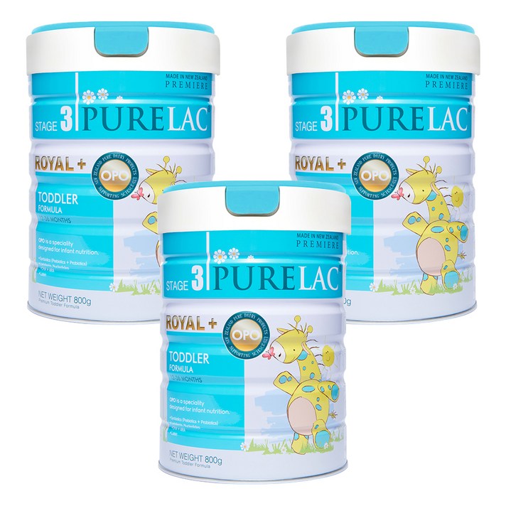 퓨어락 뉴질랜드 청정 프리미엄 분유 로열플러스 3단계, 800g, 3개