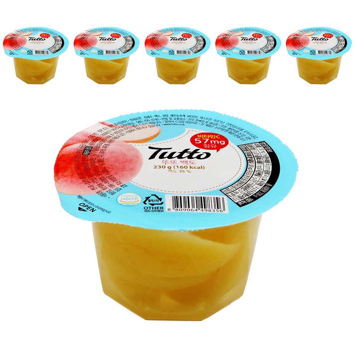 뚜또 백도 젤리, 230g, 6개