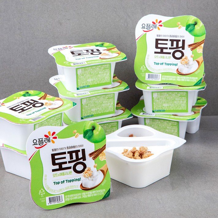 요플레 토핑 오트 & 애플시나몬, 125g, 12개