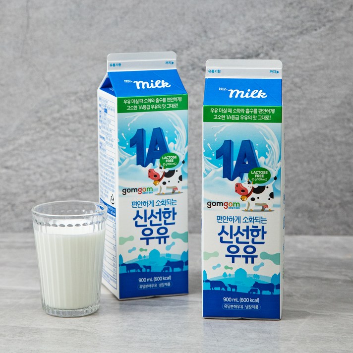 곰곰 편안하게 소화되는 신선한우유, 900ml, 2개