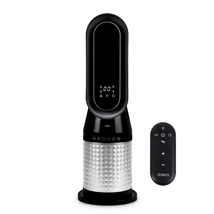 델루체 날개없는 리모컨 PTC 온풍기, 블랙, DLH-R770NK
