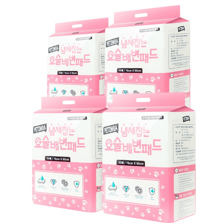 페츠모아 냄새잡는 요술 배변패드 50매, 4팩