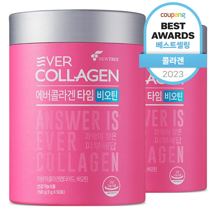  에버콜라겐 타임 비오틴 50포, 150g, 2개 