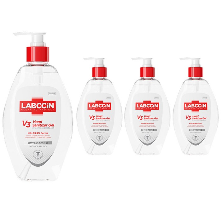랩신 V3 새니타이저 겔, 500ml, 4개