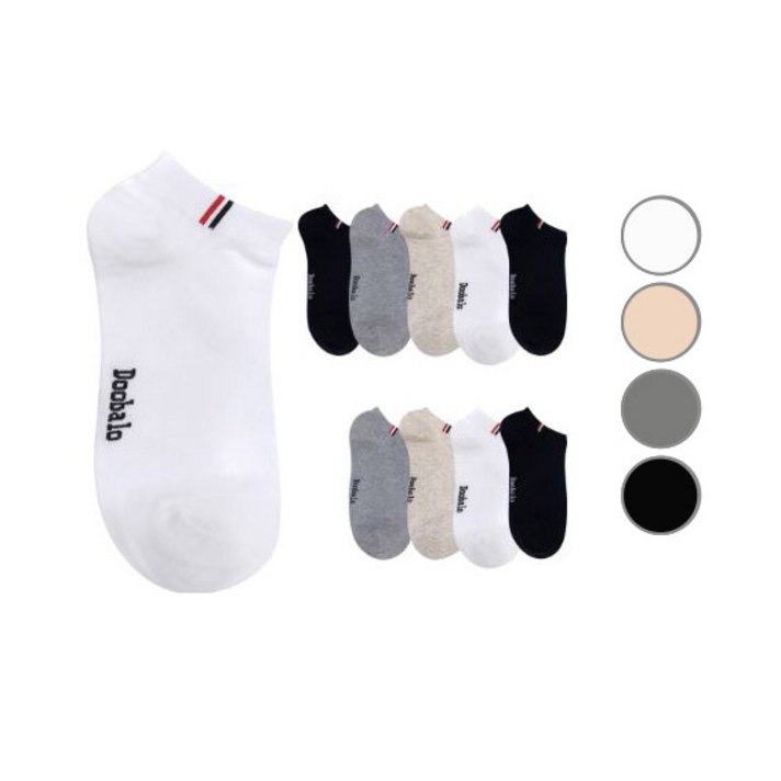 두발로 남성용 포인트1스니커즈 양말 10켤레