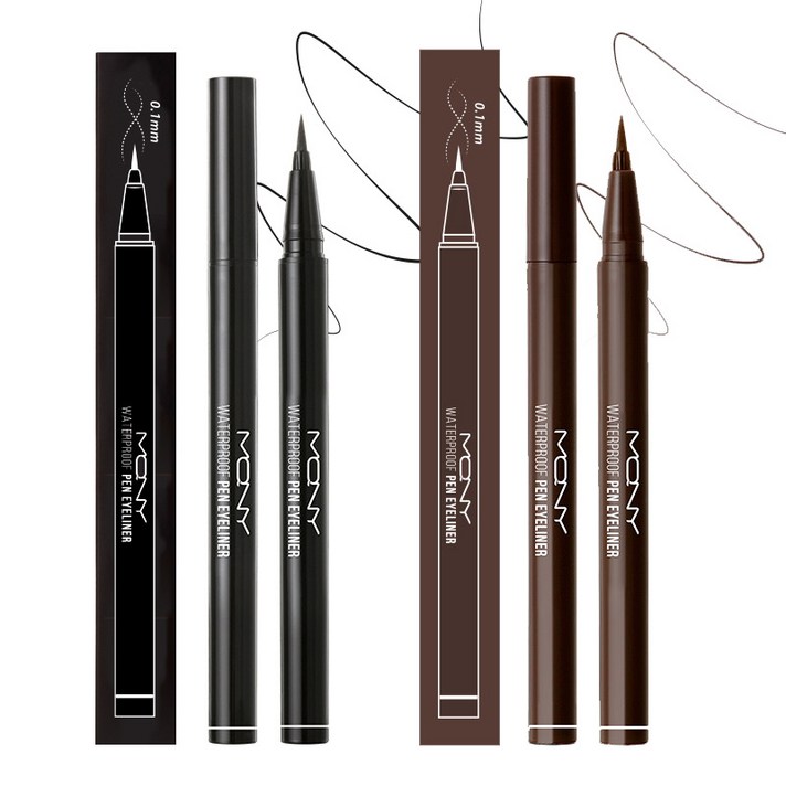 맥퀸뉴욕 워터프루프 펜아이라이너 0.6g x 2종 세트, 딥 블랙, 딥 브라운, 1세트