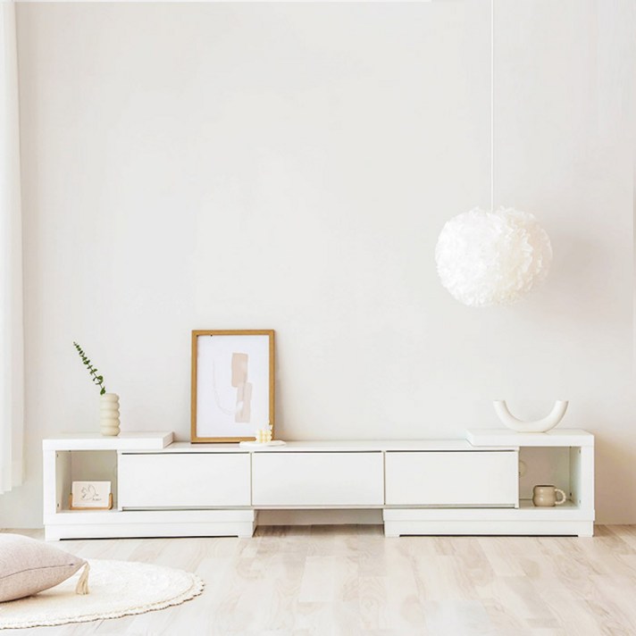  퍼리든 센디 거실장 2400 방문설치, 올 화이트 