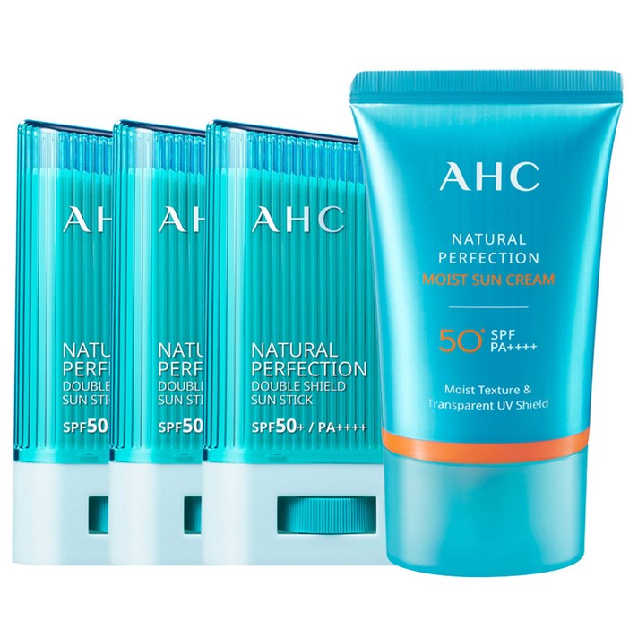 AHC 더블쉴드 선스틱 SPF50+ PA++++ 14g x 3p + 선크림 50ml 세트, 1세트
