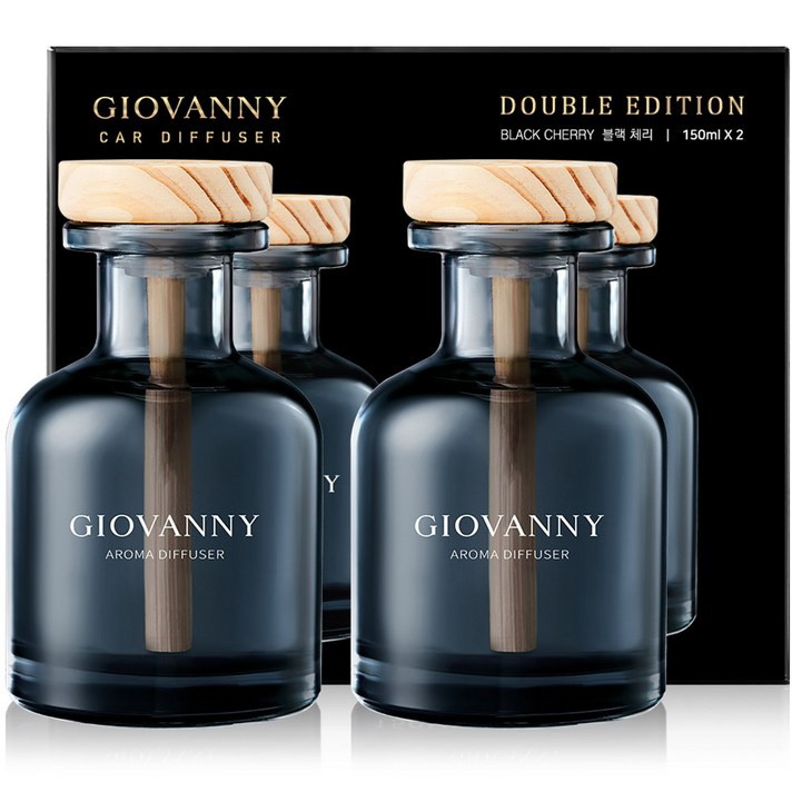  GIOVANNY 차량용 디퓨저 150ml 세트, 2개, 블랙체리 