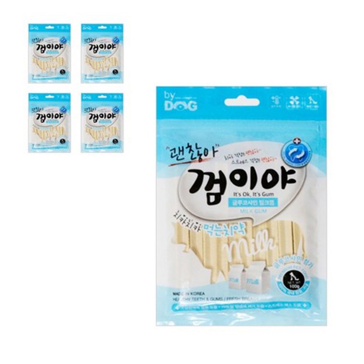 바이독 강아지 괜찮아 껌이야, 글루코사민 밀크, 5개입