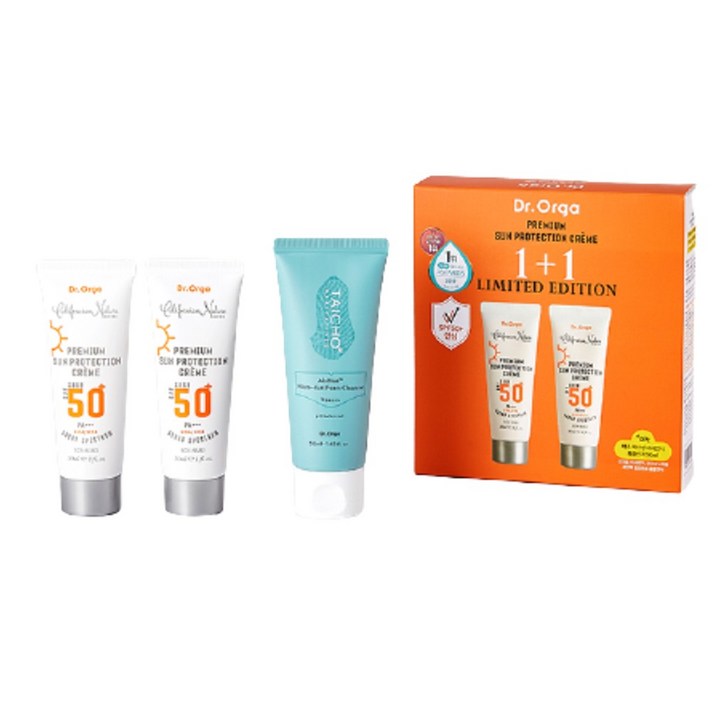 닥터올가 프리미엄 썬프로텍션 크림 30ml x 2p + 태초 폼클렌저 50ml 세트, 1세트