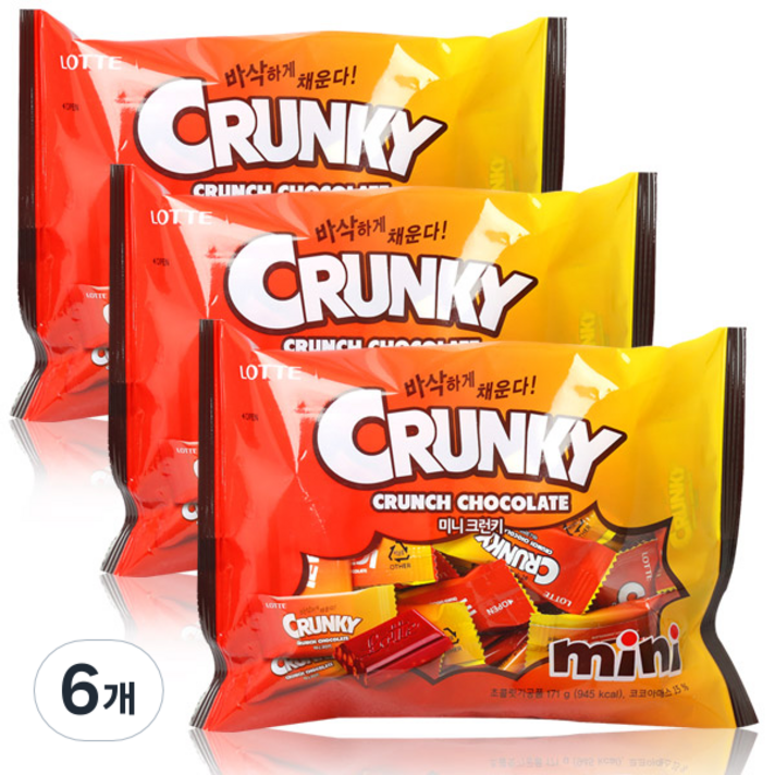  롯데제과 미니 크런키, 171g, 6개 