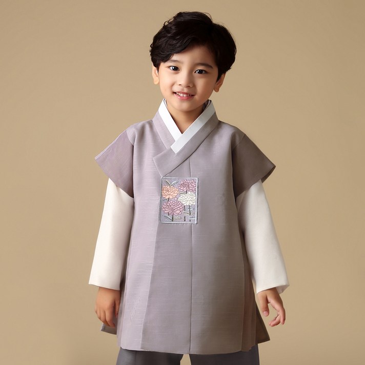 금동이아가한복 남아용 남사각국화보 아동한복세트 AM137 + 복주머니