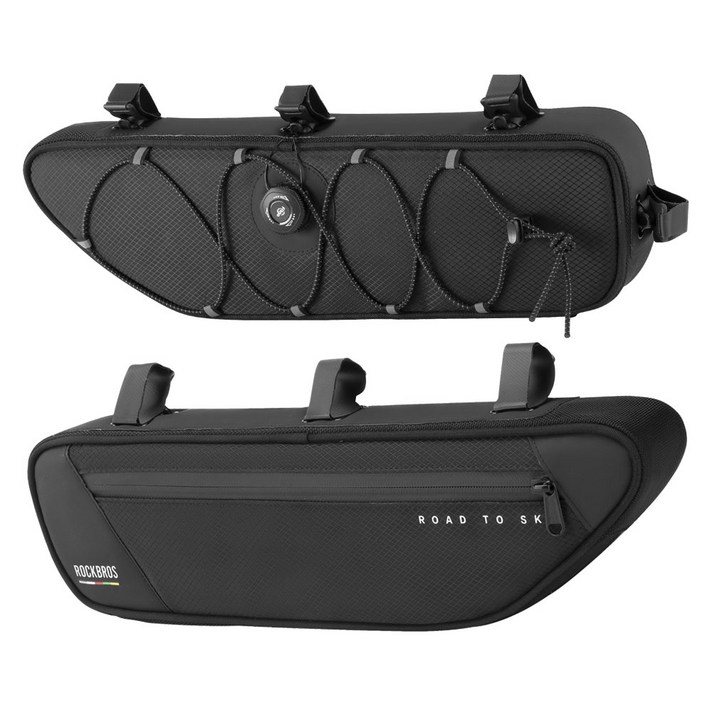 락브로스 로드투스카이 다이얼방식 자전거 프레임 가방 TL003, 블랙, 1개