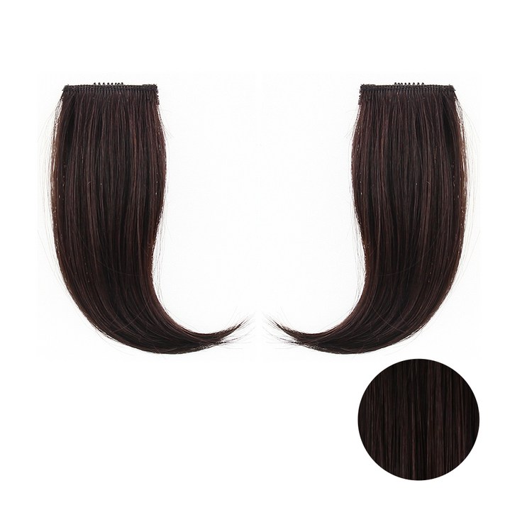 픽앤웨어 남성용 인모 믹스 M자 커버 꽂아 앞머리 가발 중 15cm, 내츄럴 브라운, 1개