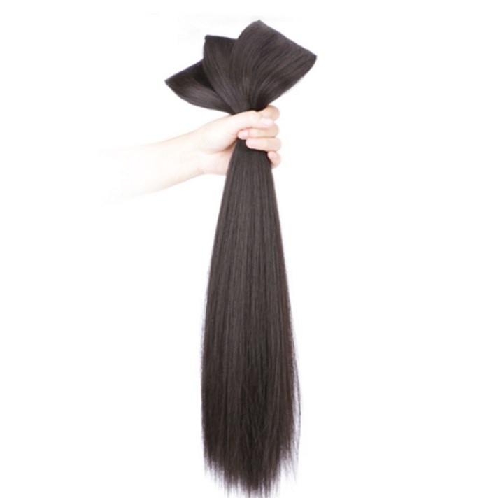 뿌이뿌이가발 붙임머리 부분 생머리 피스가발 50cm, 다크브라운, 3개