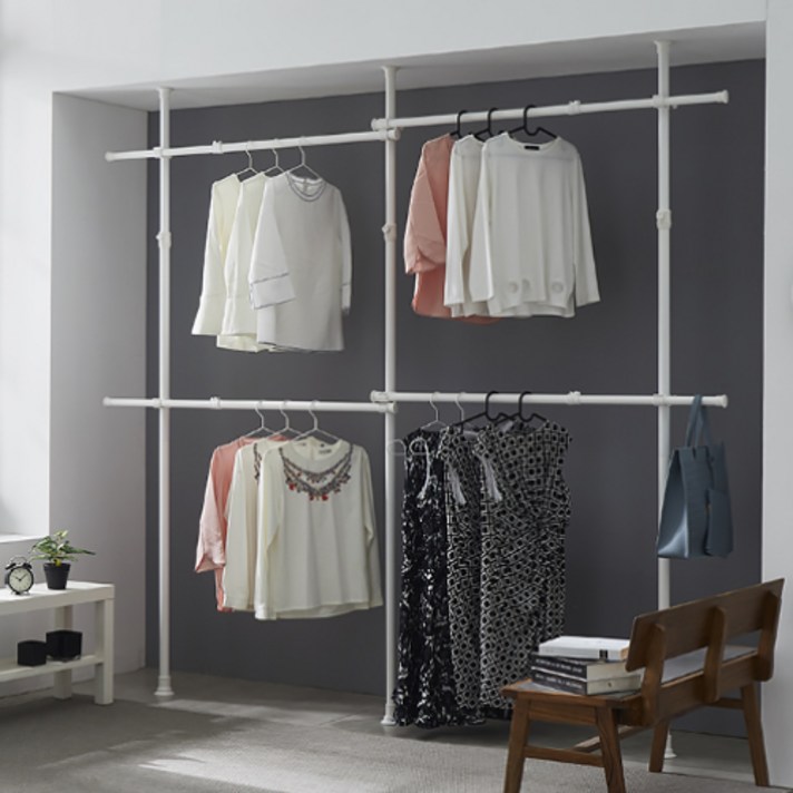  우리들 고정식 4단 행거 WCL 3804 WIT, 화이트 