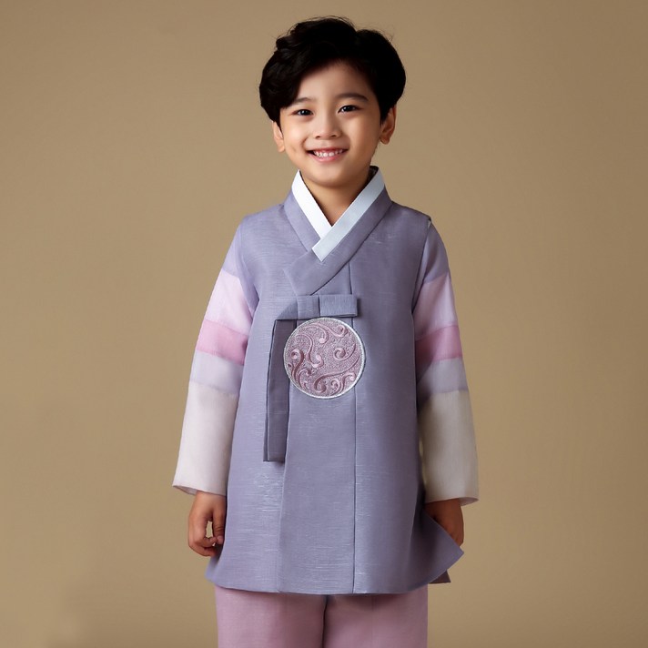 금동이아가한복 남아용 남회둥근보 아동한복세트 AM140 + 복주머니