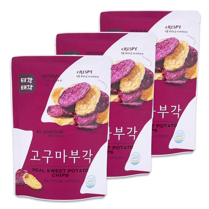 속초 티각태각 고구마부각 랜덤발송, 60g, 3개