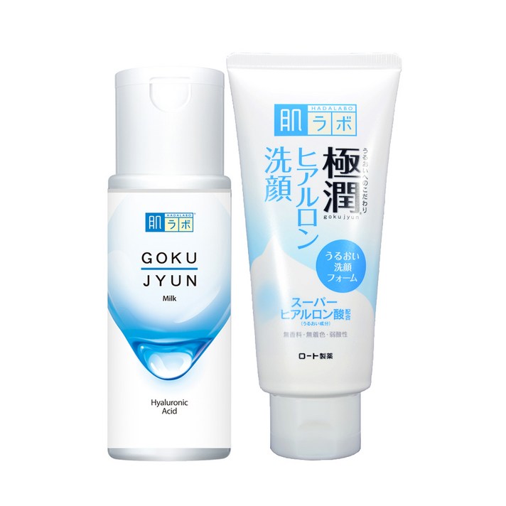 하다라보 NEW 고쿠쥰 밀크 에멀젼 + 페이스 워시 세트, 1세트