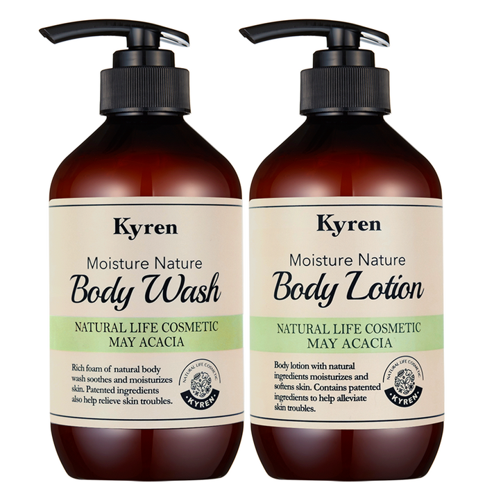 키렌 모이스처 네이처 바디워시 500ml +바디로션 메이아카시아향 500ml, 1세트