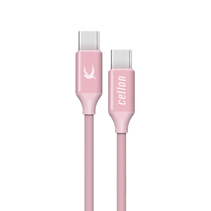 셀론 C to C타입 PD 고속 2.0 충전 케이블 120cm, 파우더핑크, 1개