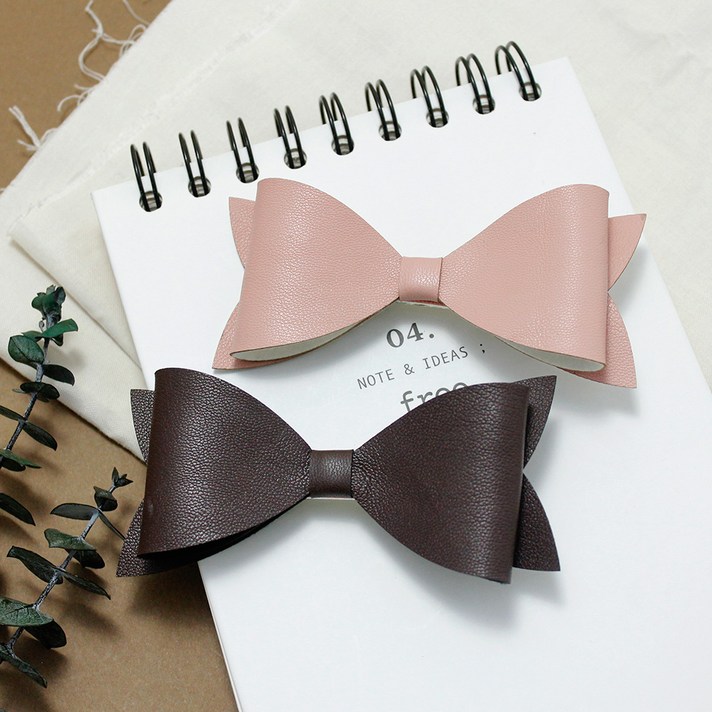 비단길 트리체 가죽리본 집게핀 2종 세트