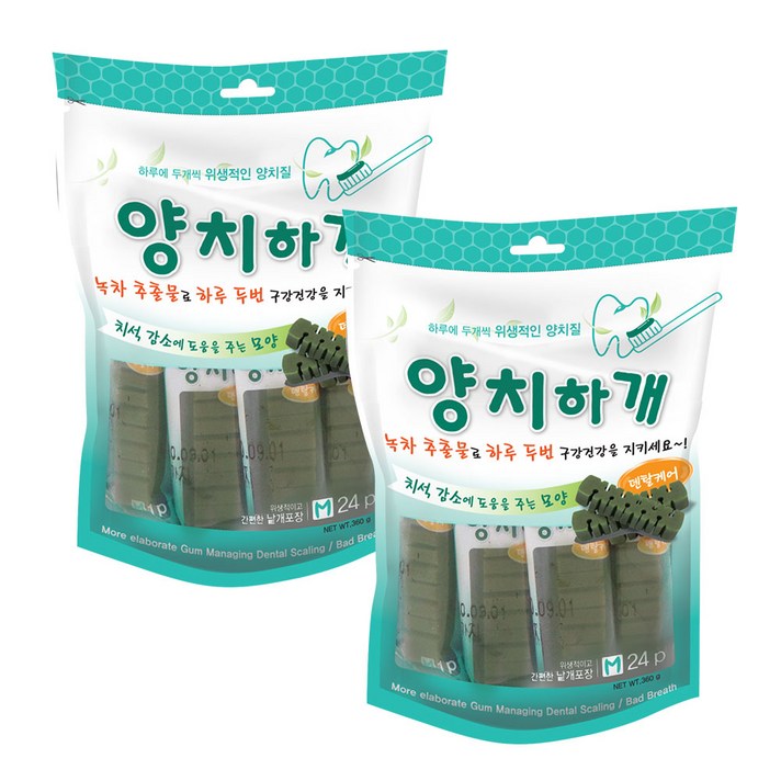 양치하개 반려견 덴탈껌 24개입, 오리지널, 2개