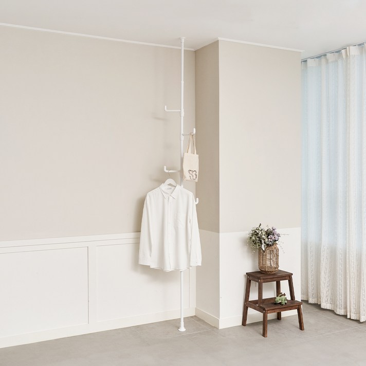  까사마루 유니 1단 폴행거, 화이트 