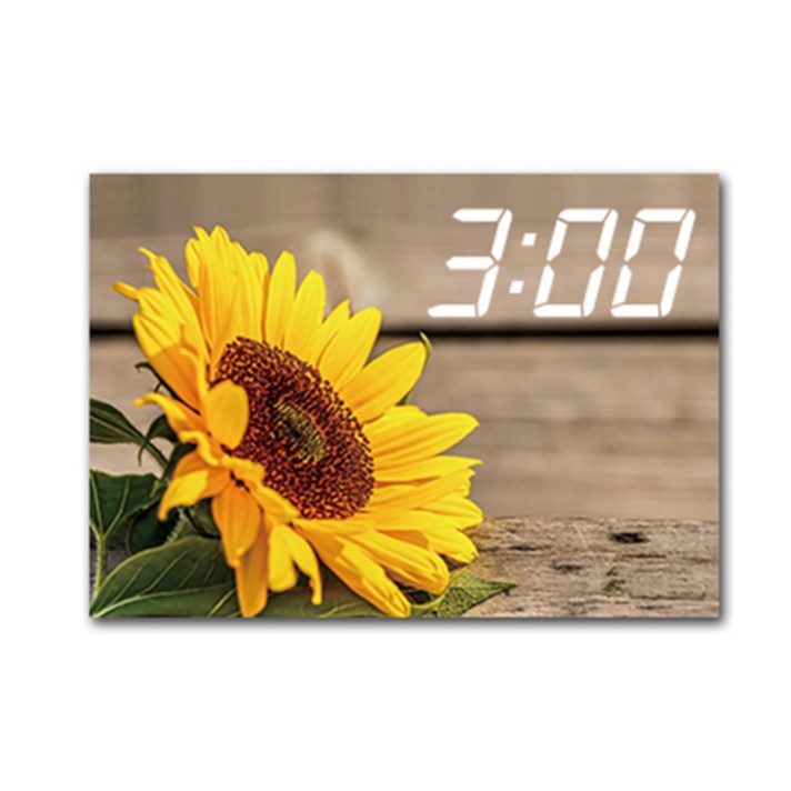 홈마인 LED 시계 캔버스 프린팅 액자 해바라기 A3, 11