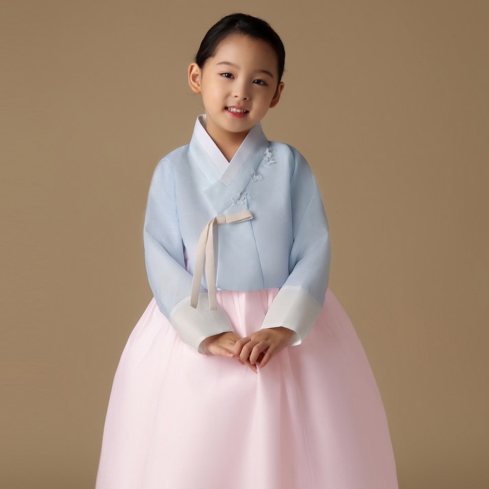 금동이아가한복 여아용 여하늘꽃패치 아동한복세트 AW135 + 복주머니