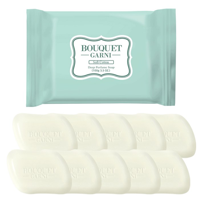부케가르니 딥퍼퓸 비누 소프트코튼, 100g, 10개