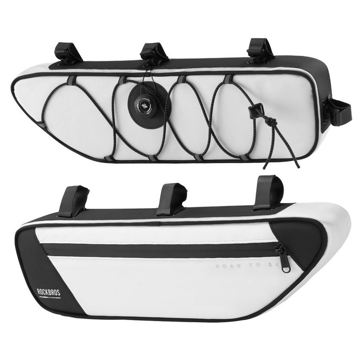 락브로스 로드투스카이 다이얼방식 자전거 프레임 가방 TL003, 화이트, 1개