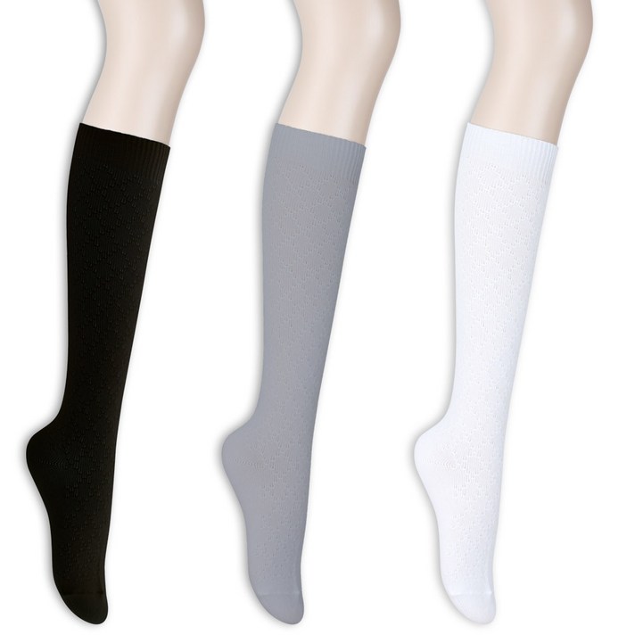 코지라벨 여성용 베이직 다이아 니삭스 3종 세트