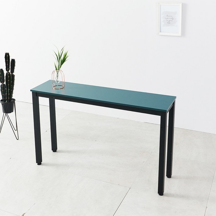 가구데코 블랙 철제 홈 바 테이블 1200 x 300 x 720mm CGM911, 그린 + 블랙