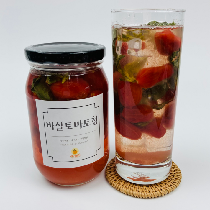 [여기있청] 수제과일청 바질토마토청 500g