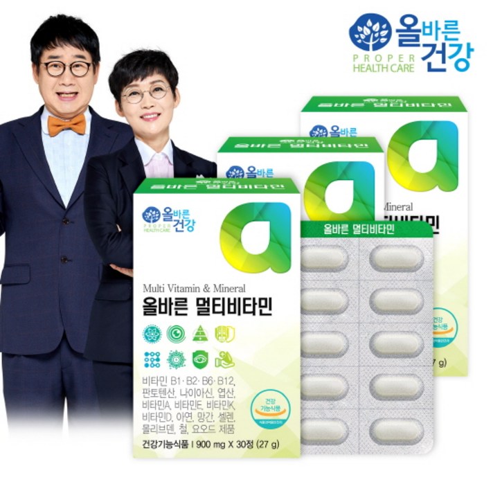 올바른건강 올바른 멀티비타민 900mg x 30정, 3box